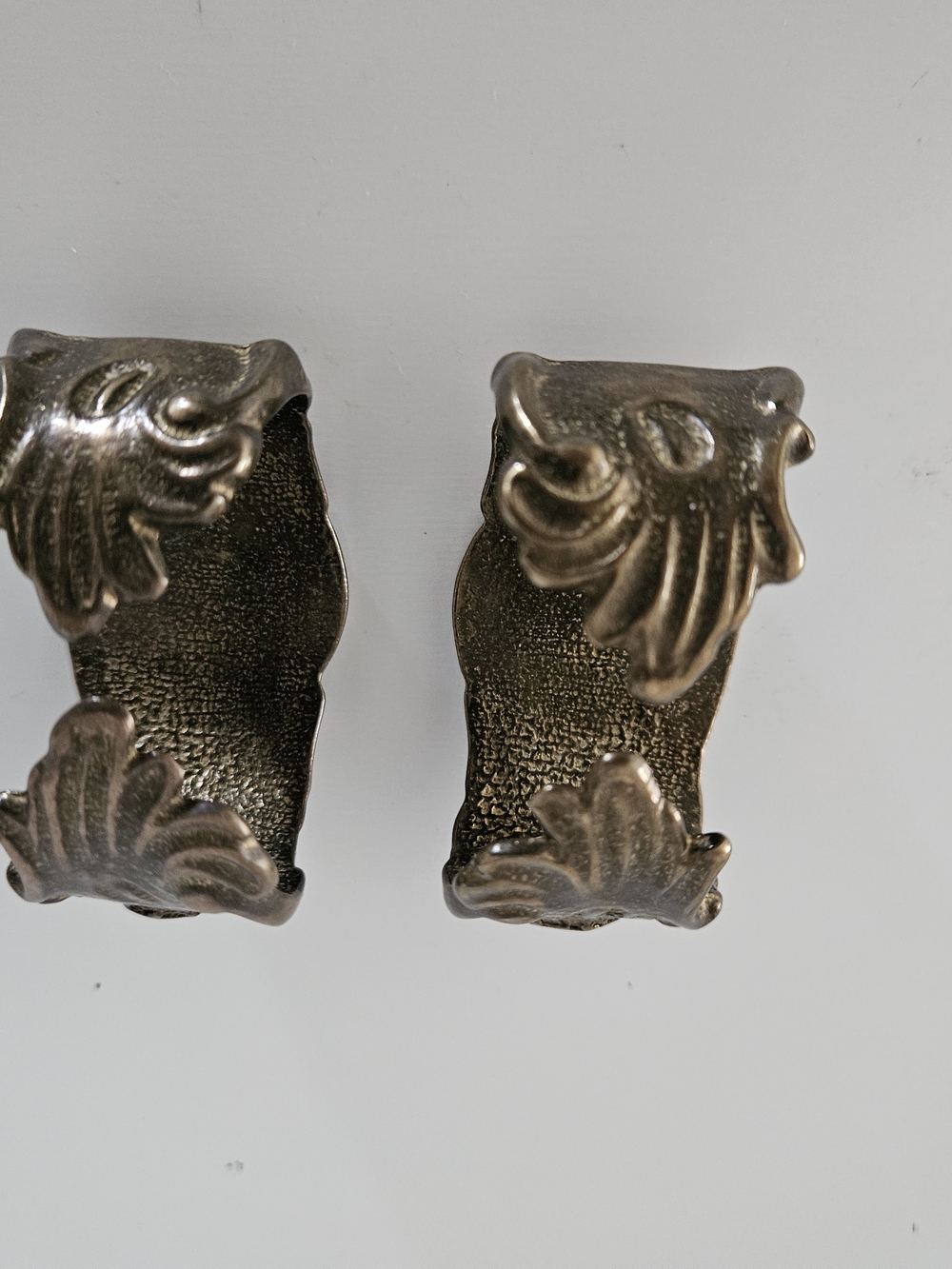 Vintage Cast Metal / Brass-Plated Drapery Tiebacks (Pair)